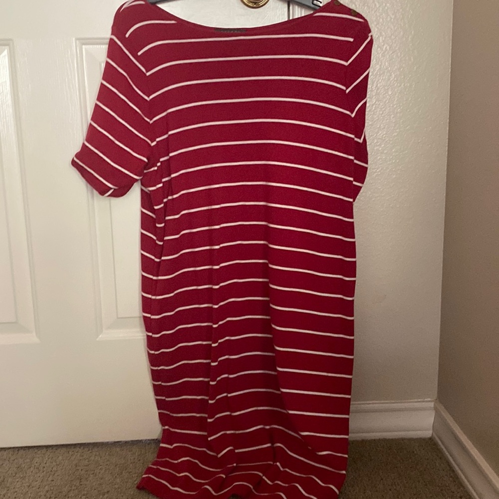 Red and White Striped Dress